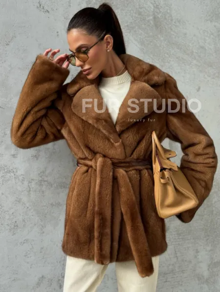 Шуба золотая - норковая - фото 6