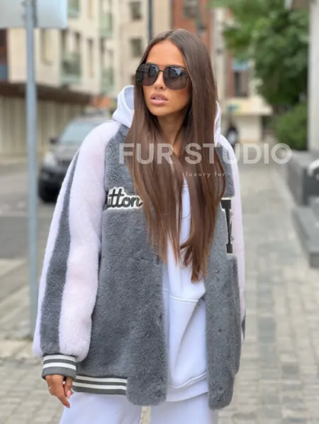 Короткая шубка - бомбер из шерсти - фото 0