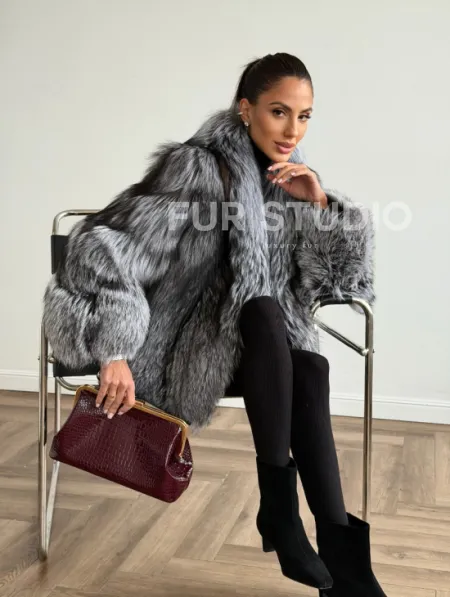 Шуба из чернобурки - рукава косичкой - фото 7