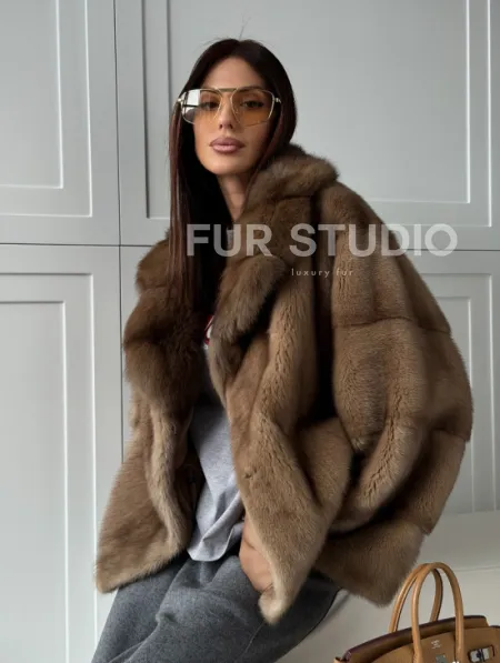 Куртка из меха норки - воротник куница - фото 19