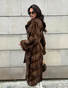 Кимоно шуба английский воротник - цвет соболь - фото 8