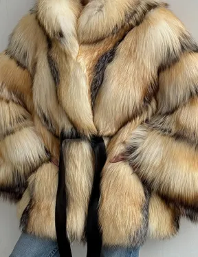 Шуба из меха лисы «Golden fox» - летучая мышь - фото 1