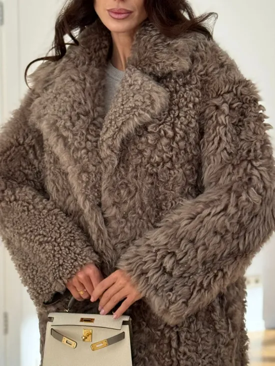 Двусторонняя шуба - дублёнка из меха испанского тиградо - фото 1