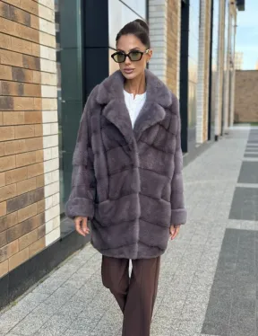 Шуба норковая - жакет лаванда - фото 9