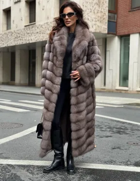 Шуба из меха куницы в цвете Truffle - фото 5