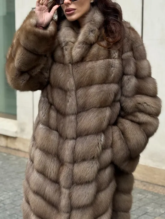 Шуба из натуральной куницы - фото 1