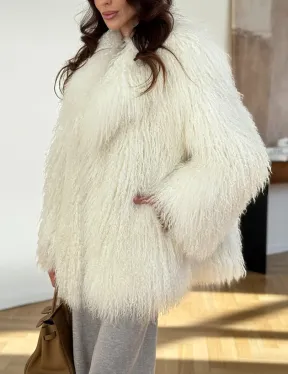 Шуба из ламы белая - фото 3