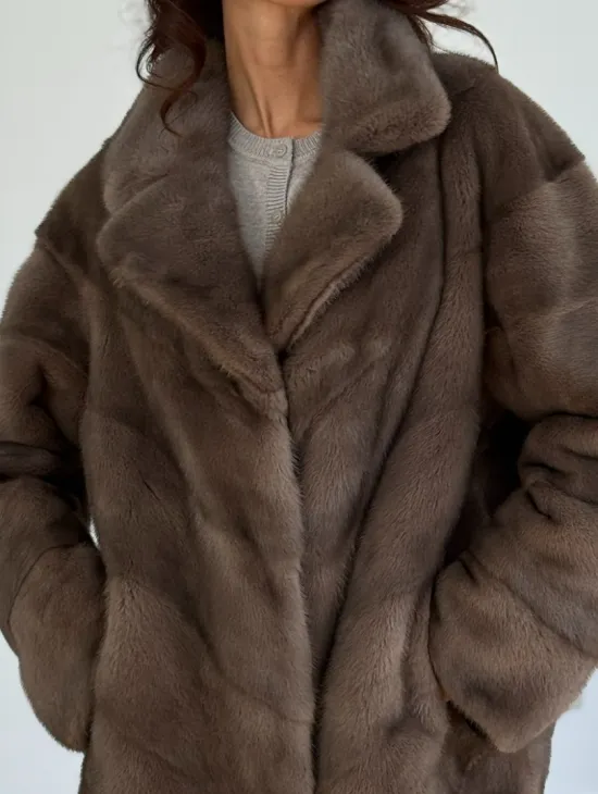 Шуба сasual art из меха норки lavender - фото 1