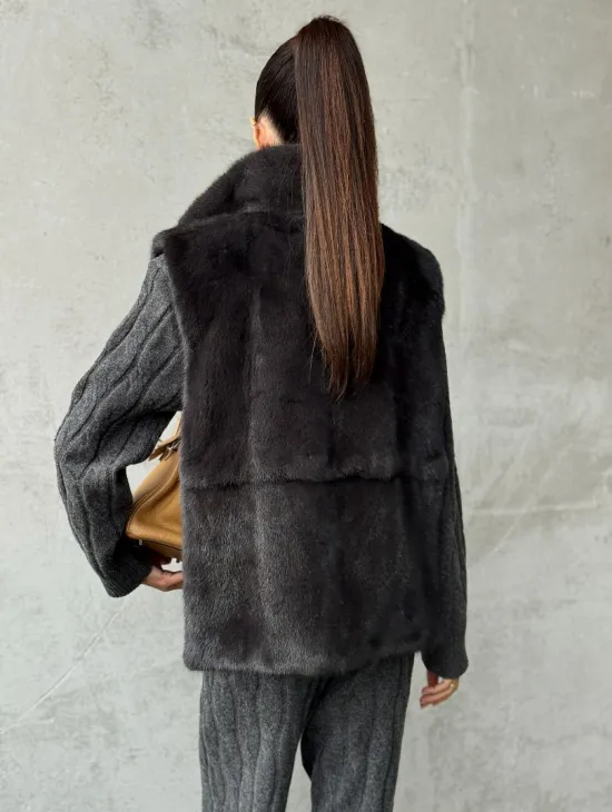 Меховая манишка из меха норки - фото 5