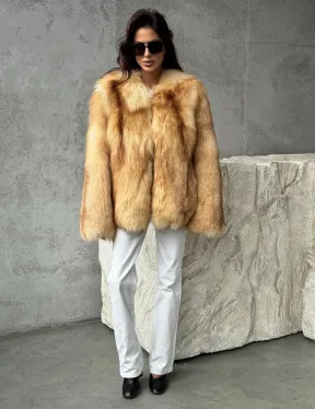 Шуба из натурального лисьего меха - фото 5