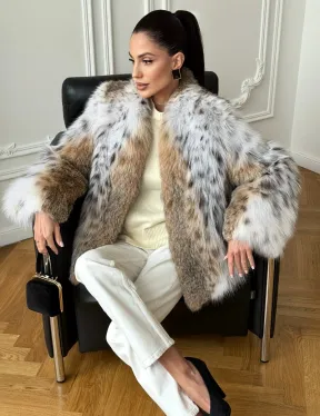 Шуба из натурального меха рыси - фото 11