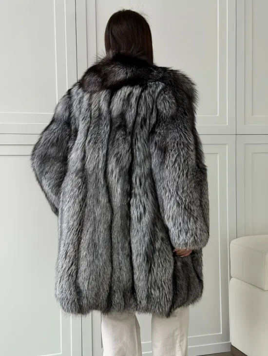 Шикарная шуба из чернобурки - фото 5