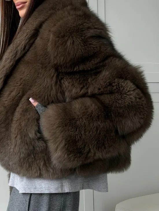 Кроп-шуба из меха песца - фото 3