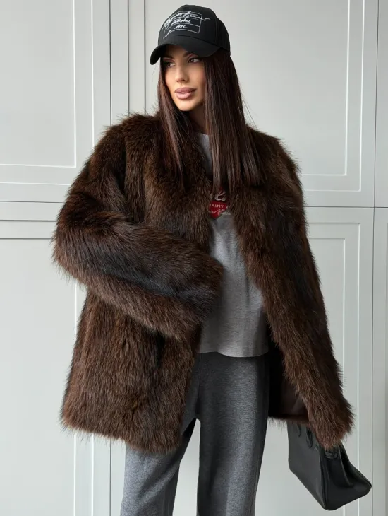 Жакет - полушубок из меха финского енота Saga - фото 7