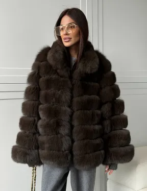 Шуба из натурального песца под соболь - фото 11