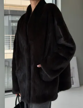 Модный норковый жакет «тренд 2026» Dark Espresso - фото 3