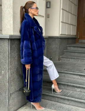 Норковая шуба - цвет электрик - фото 5