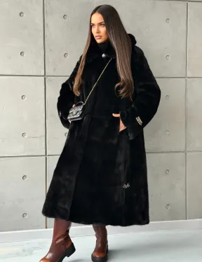 Шуба из норки Blackglama с капюшоном - фото 9