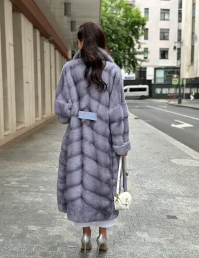 Пальто из голубой норки - фото 6